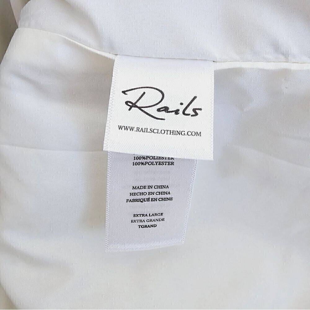 New! Rails Cheyenne Wool Snow Grey Check Plaid Zi… - image 14